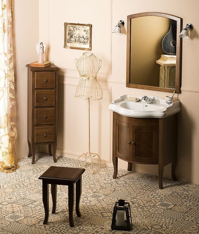 RETRO lustro w drewnianej ramie 650x910mm, buk