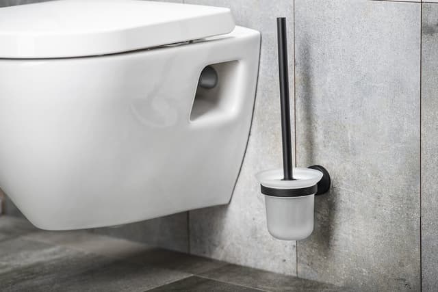 Szczotka do WC SAMBA wisząca, mleczne szkło, czarny mat