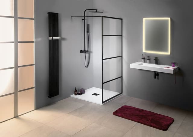 CURE BLACK walk-in prysznic, 800 mm, szkło czyste