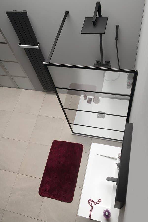 CURE BLACK walk-in prysznic, 800 mm, szkło czyste