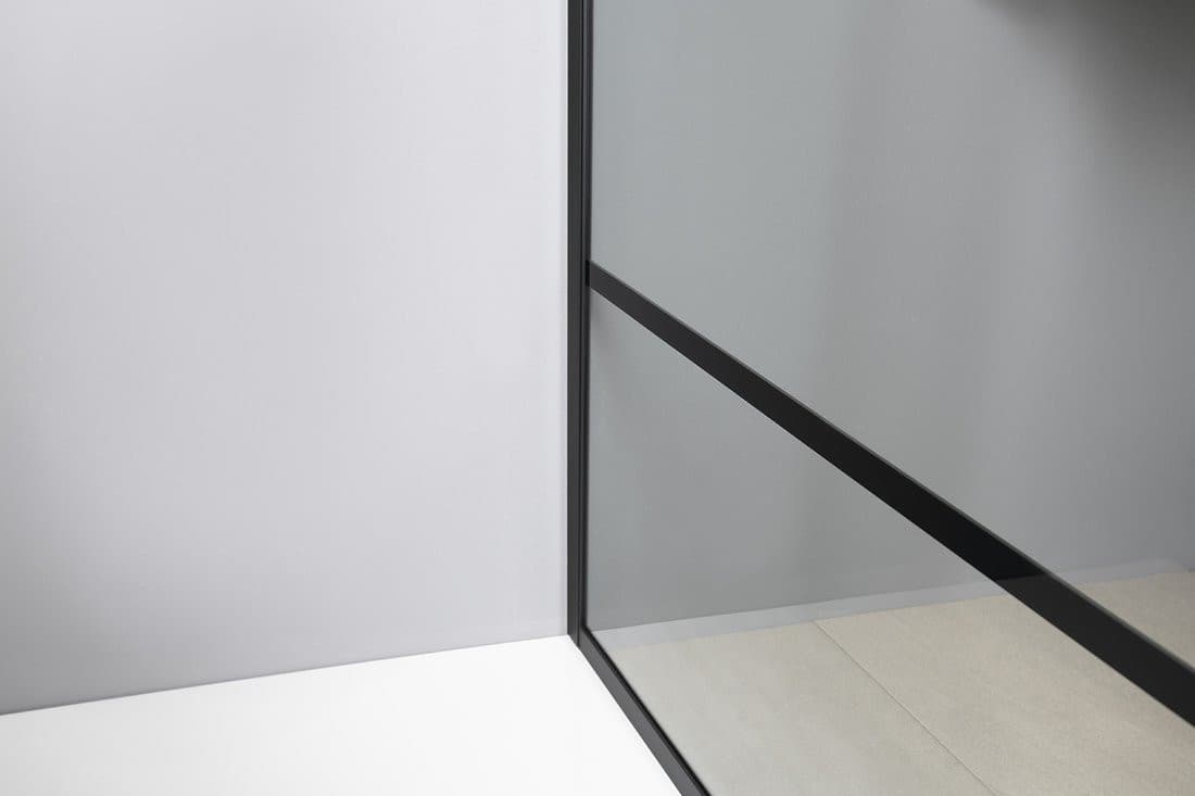 CURE BLACK walk-in prysznic, 800 mm, szkło czyste