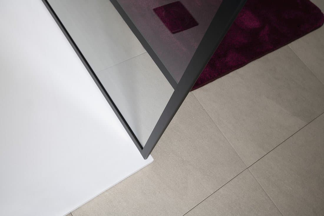 CURE BLACK walk-in prysznic, 800 mm, szkło czyste