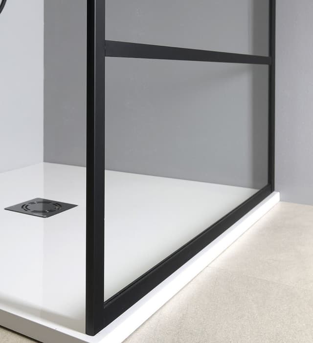 CURE BLACK walk-in prysznic, 800 mm, szkło czyste