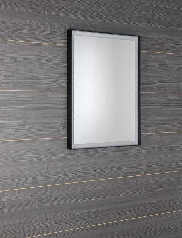 SORT lustro LED z podświetleniem, prostokątne 47x70cm, czarny mat