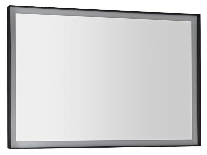 SORT lustro LED 100x70 cm w czarnej ramie, prostokątne
