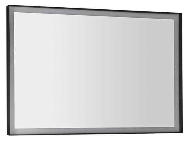 SORT lustro LED 100x70 cm w czarnej ramie, prostokątne