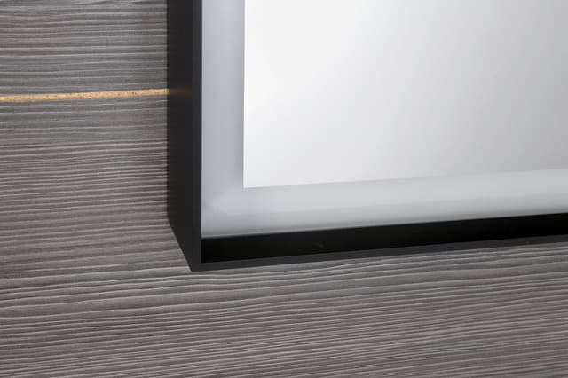 SORT lustro LED 100x70 cm w czarnej ramie, prostokątne