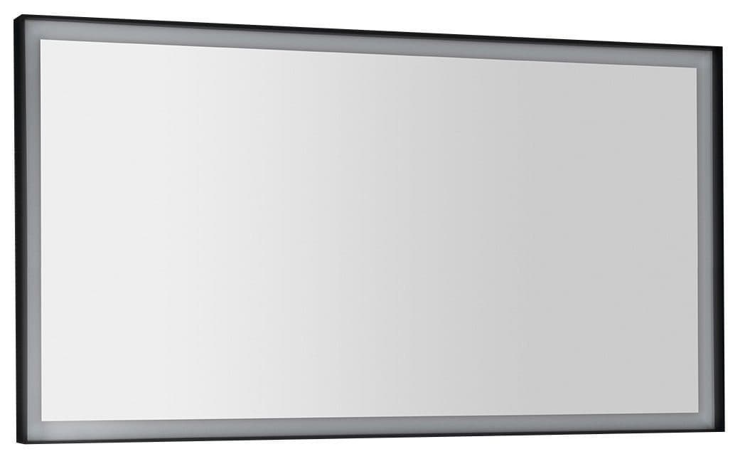 SORT lustro prostokątne z oświetleniem LED 120x70 cm, czarne matowe