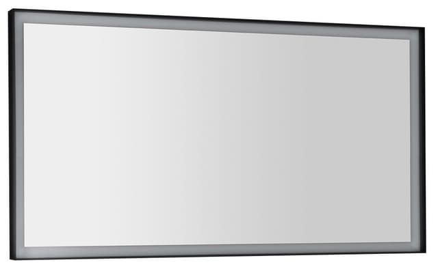 SORT lustro prostokątne z oświetleniem LED 120x70 cm, czarne matowe