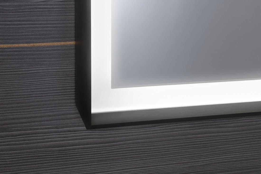 SORT lustro prostokątne z oświetleniem LED 120x70 cm, czarne matowe
