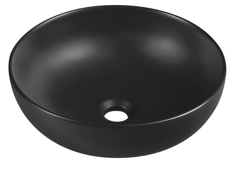 RONDANE nablatowa umywalka ceramiczna Ø 41cm, czarny mat