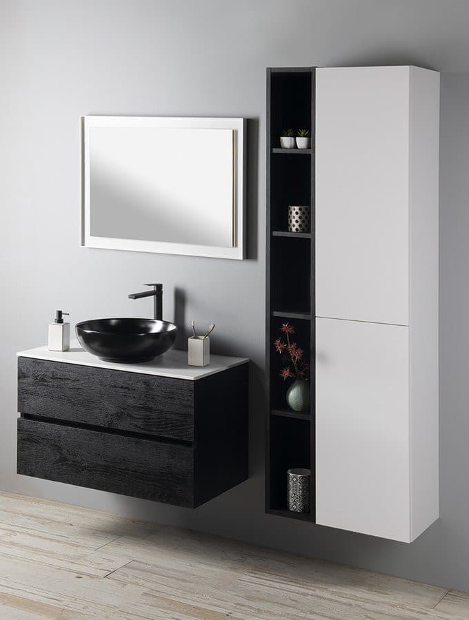 RONDANE nablatowa umywalka ceramiczna Ø 41cm, czarny mat