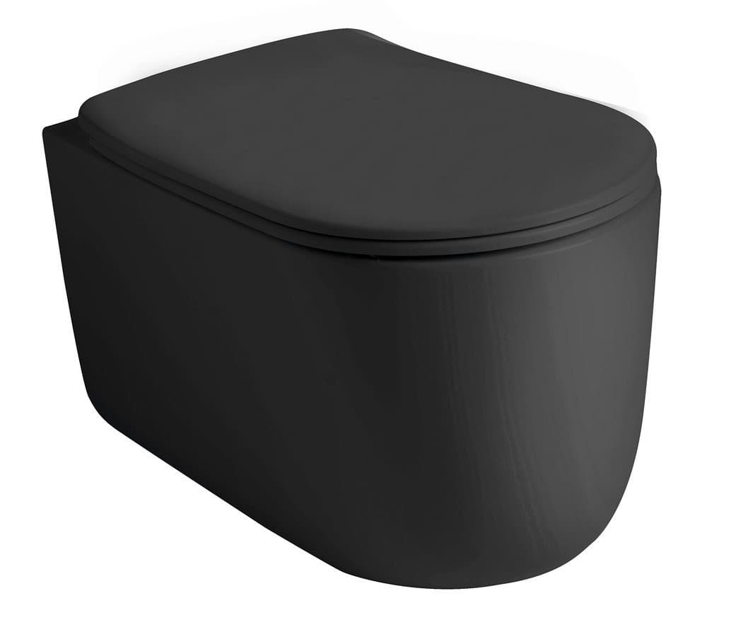 NOLITA WC wiszące Rimless 35x55cm, czarne matowe