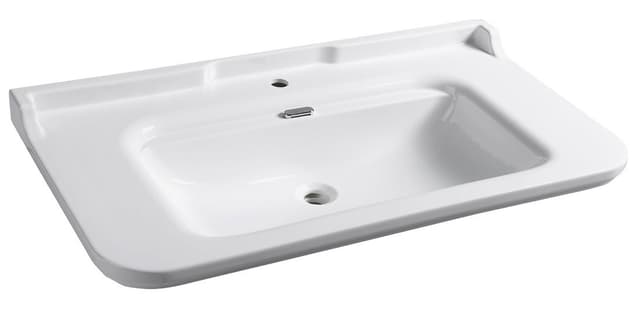WALDORF umywalka ceramiczna 120x55 cm, biały retro