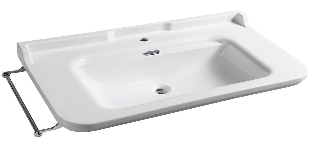WALDORF umywalka ceramiczna 120x55 cm, biały retro