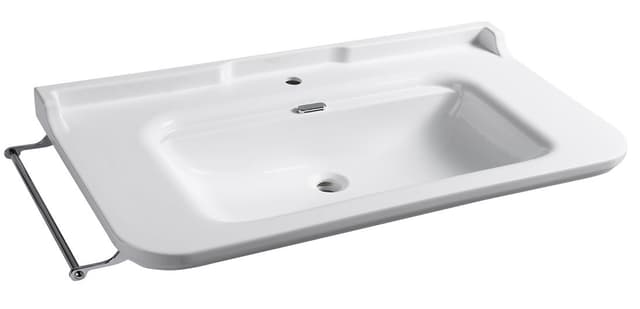 WALDORF umywalka ceramiczna 120x55 cm, biały retro