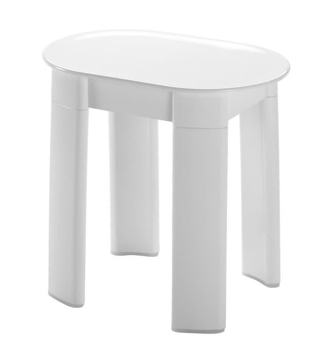 Taboret łazienkowy TETRA biały 42x41x27 cm obły plastikowy