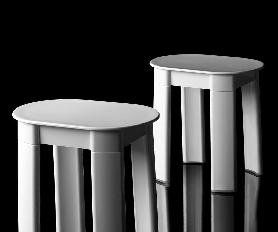 Taboret łazienkowy TETRA biały 42x41x27 cm obły plastikowy