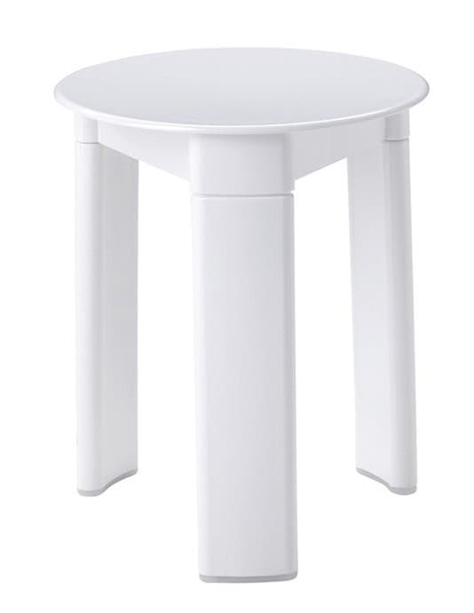 TRIO taboret łazienkowy, okrągły biały, 33 cm średnicy