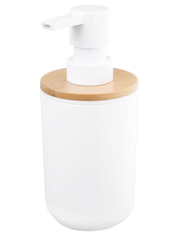Dozownik mydła SNOW 350ml, podświetlany, biały, bambusowy