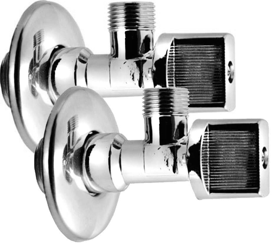 Zawór kulowy narożny 1/2" x 3/8", chromowany, para
