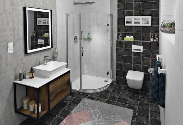 SKARA blat Rockstone, biały mat, 805x12x470 mm