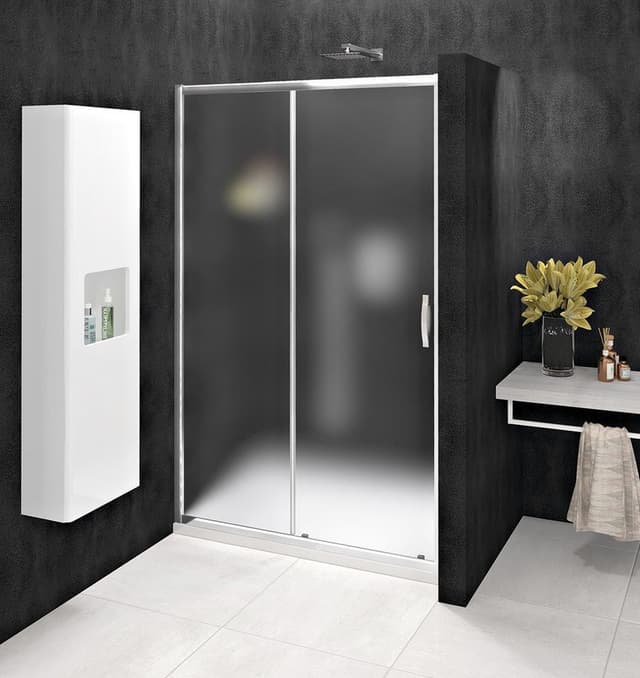 SIGMA SIMPLY drzwi prysznicowe przesuwne 1100 mm, szkło Brick, polerowane aluminium