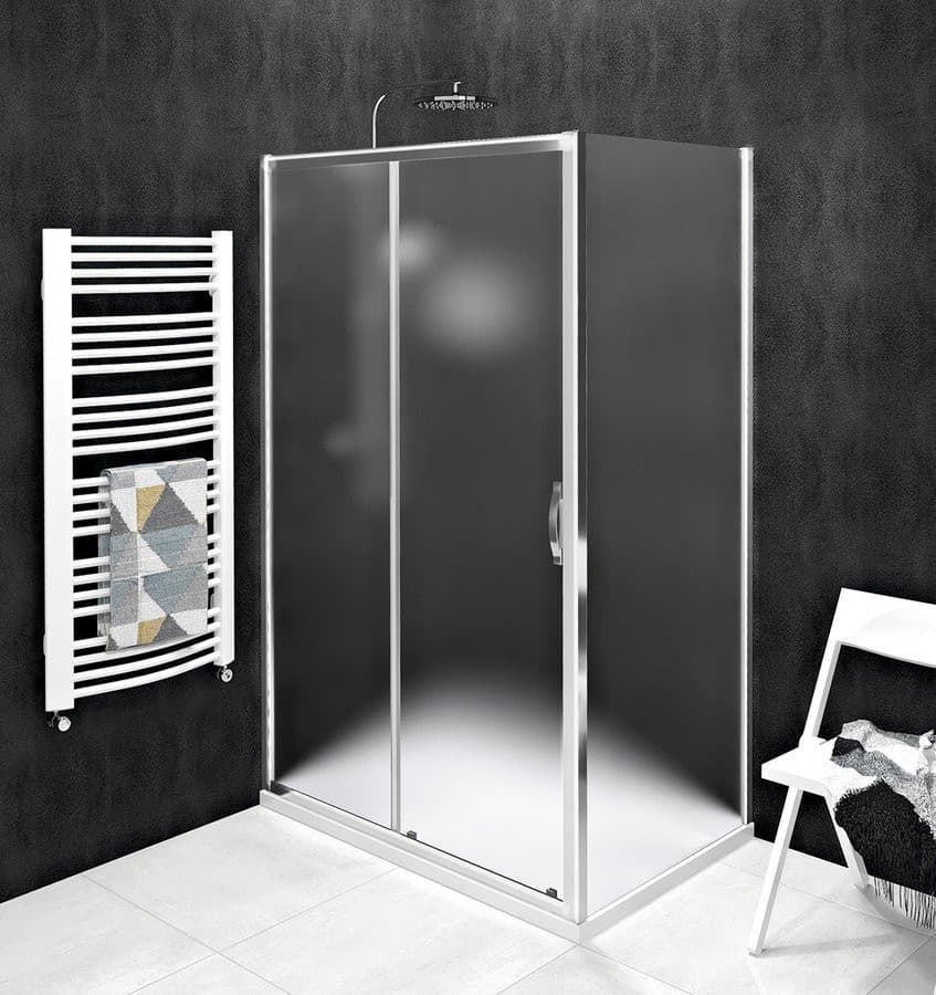 SIGMA SIMPLY drzwi prysznicowe przesuwne 1100 mm, szkło Brick, polerowane aluminium