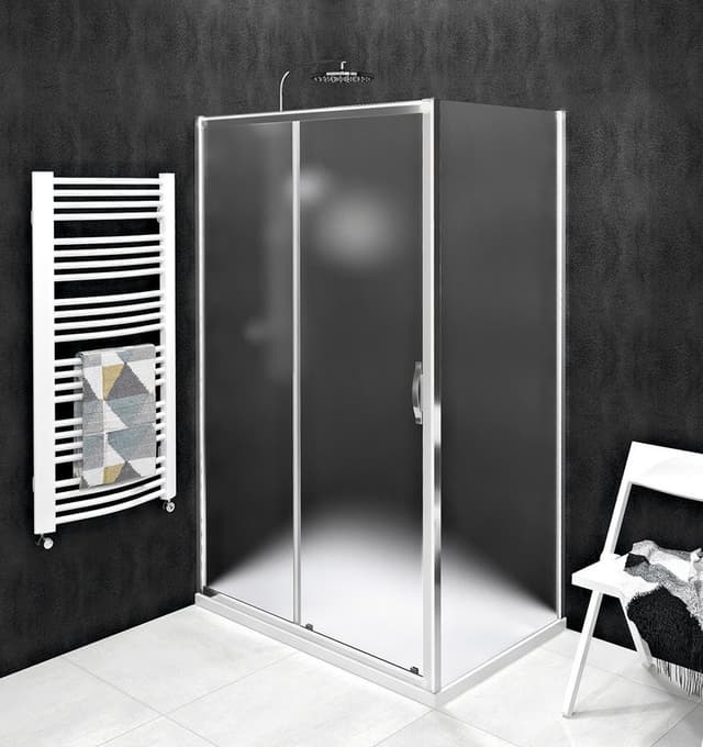 SIGMA SIMPLY drzwi prysznicowe przesuwne 1100 mm, szkło Brick, polerowane aluminium