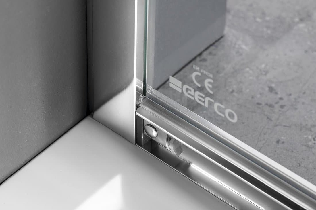 SIGMA SIMPLY drzwi prysznicowe przesuwne 1100 mm, szkło Brick, polerowane aluminium