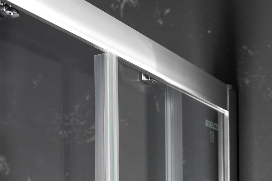 SIGMA SIMPLY drzwi prysznicowe przesuwne 1100 mm, szkło Brick, polerowane aluminium