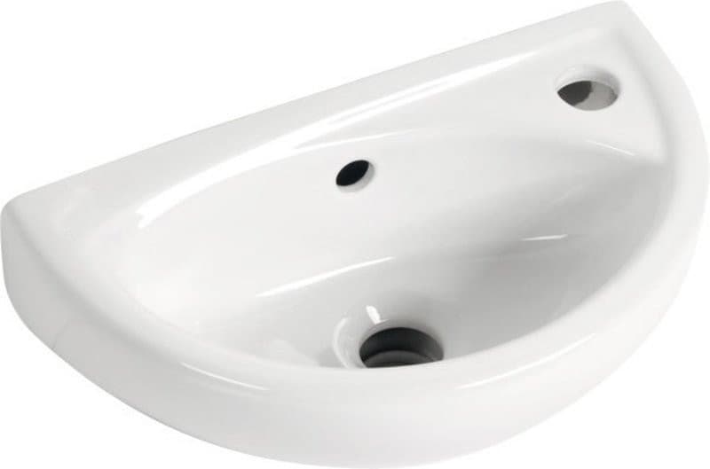 OVAL umywalka ceramiczna 39,5x23 cm, biała, półokrągła