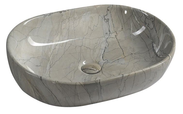 DALMA umywalka ceramiczna nablatowa 59x42 cm szara