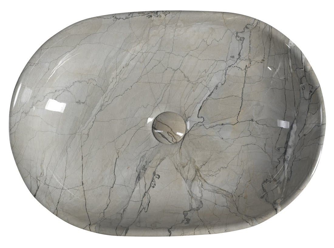 DALMA umywalka ceramiczna nablatowa 59x42 cm szara