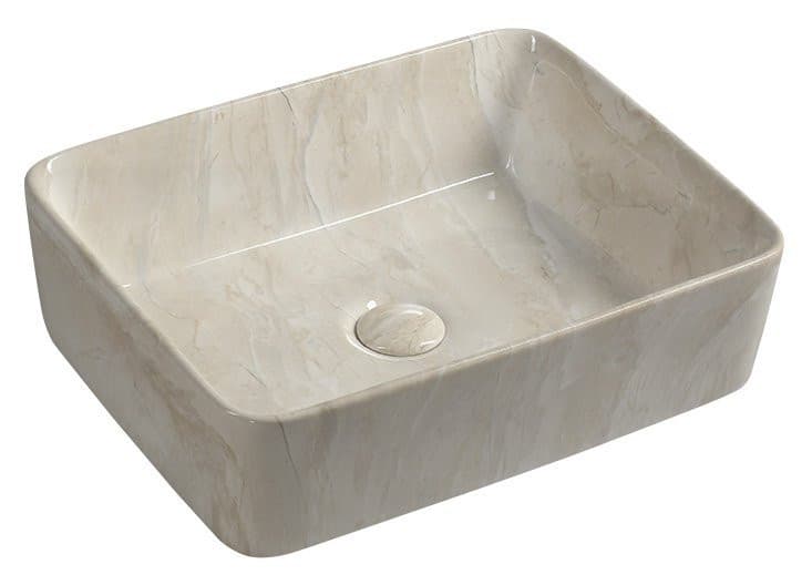 DALMA umywalka ceramiczna nablatowa 48x38 cm, beżowa