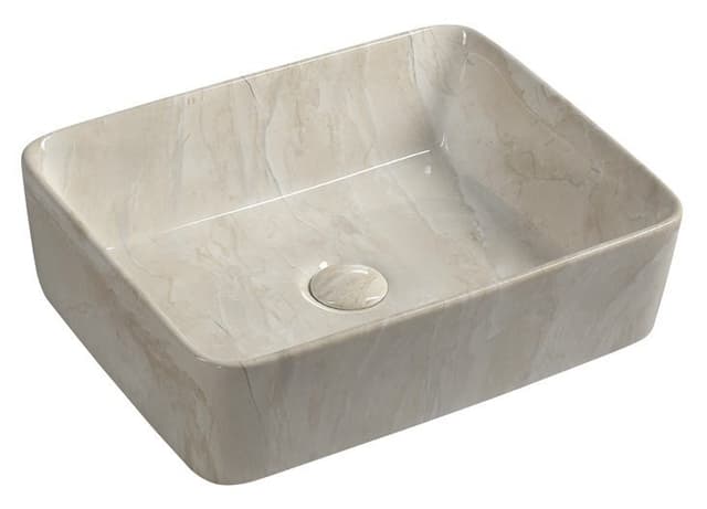 DALMA umywalka ceramiczna nablatowa 48x38 cm, beżowa