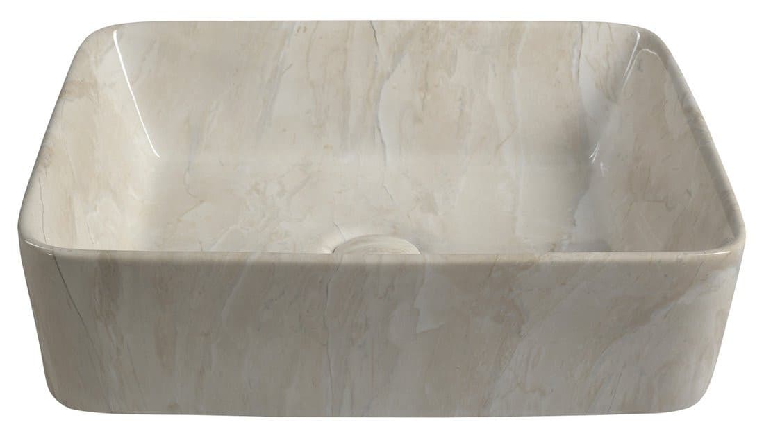 DALMA umywalka ceramiczna nablatowa 48x38 cm, beżowa