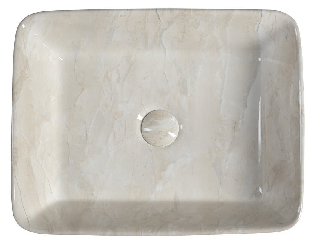 DALMA umywalka ceramiczna nablatowa 48x38 cm, beżowa