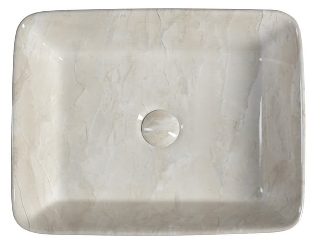 DALMA umywalka ceramiczna nablatowa 48x38 cm, beżowa