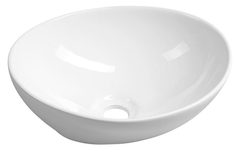 Umywalka nablatowa ceramiczna 42x34 cm owalna biała Aqualine