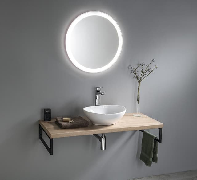 Umywalka nablatowa ceramiczna 42x34 cm owalna biała Aqualine