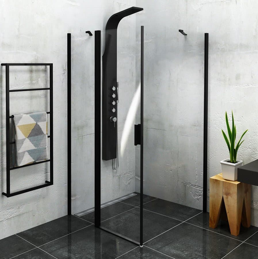 ZOOM BLACK kabina prysznicowa 110x80 cm, uniwersalne otwieranie