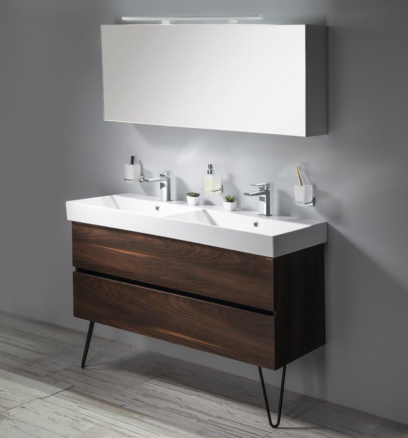 CLOE szafka z lustrem z oświetleniem LED, biała 120x50x18cm