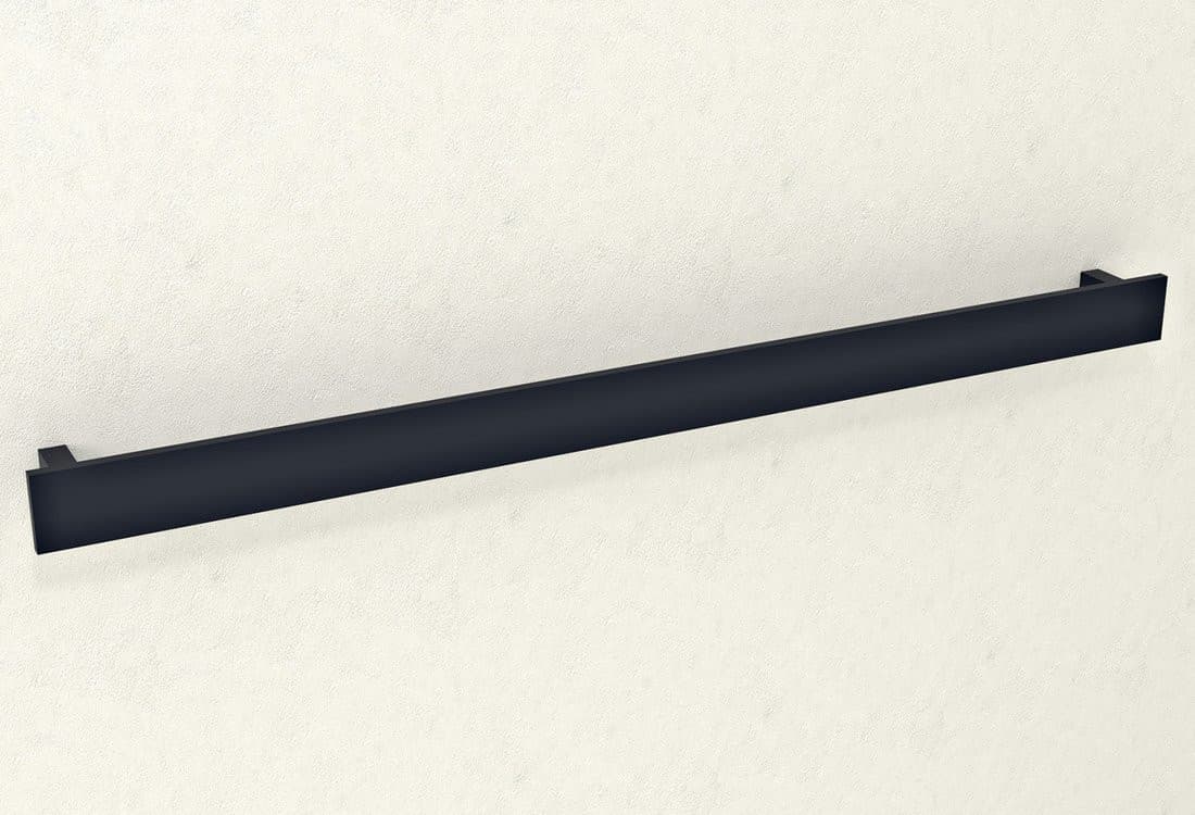 PATRON wieszak na ręczniki, kanciasty czarny mat 1000x60mm