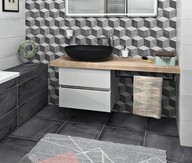 AVICE wieszak na ręczniki, stalowy czarny mat 600x95mm