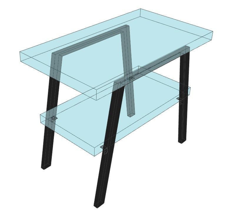 TWIGA stalowy wspornik 100x67 cm, czarny mat, 2 szt.