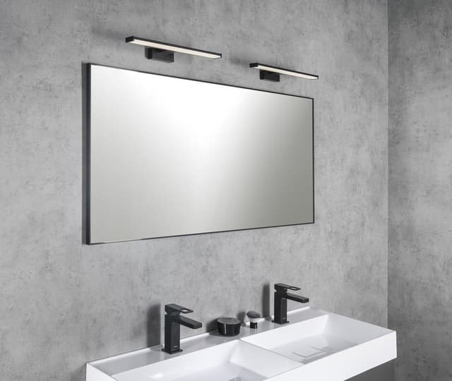 AROWANA Lustro prostokątne w ramie aluminiowej, 1200x600mm, czarny mat