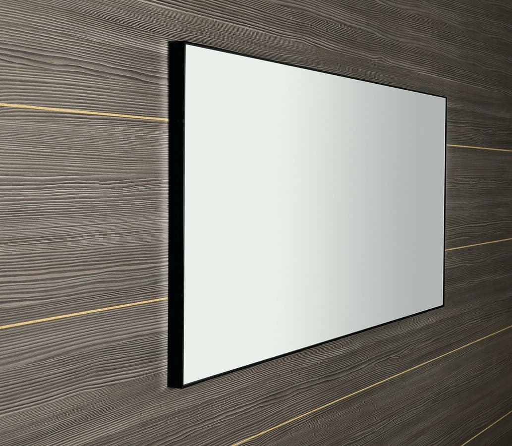 AROWANA Lustro prostokątne w ramie aluminiowej, 1200x600mm, czarny mat