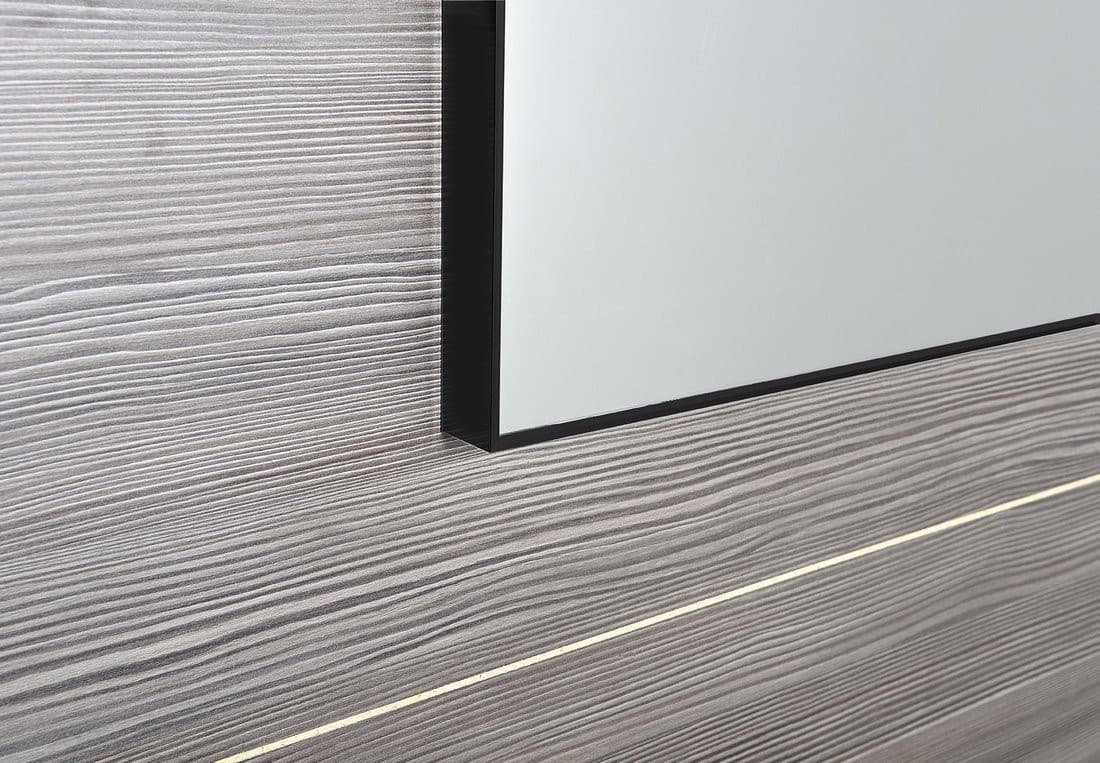 AROWANA Lustro prostokątne w ramie aluminiowej, 1200x600mm, czarny mat
