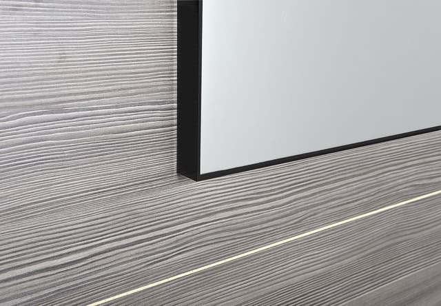 AROWANA Lustro prostokątne w ramie aluminiowej, 1200x600mm, czarny mat